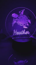 Load and play video in Gallery viewer, Mandala Turtle Acrylic Night Light
