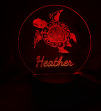 Load image into Gallery viewer, Mandala Turtle Acrylic Night Light
