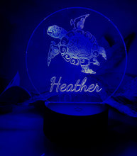 Load image into Gallery viewer, Mandala Turtle Acrylic Night Light
