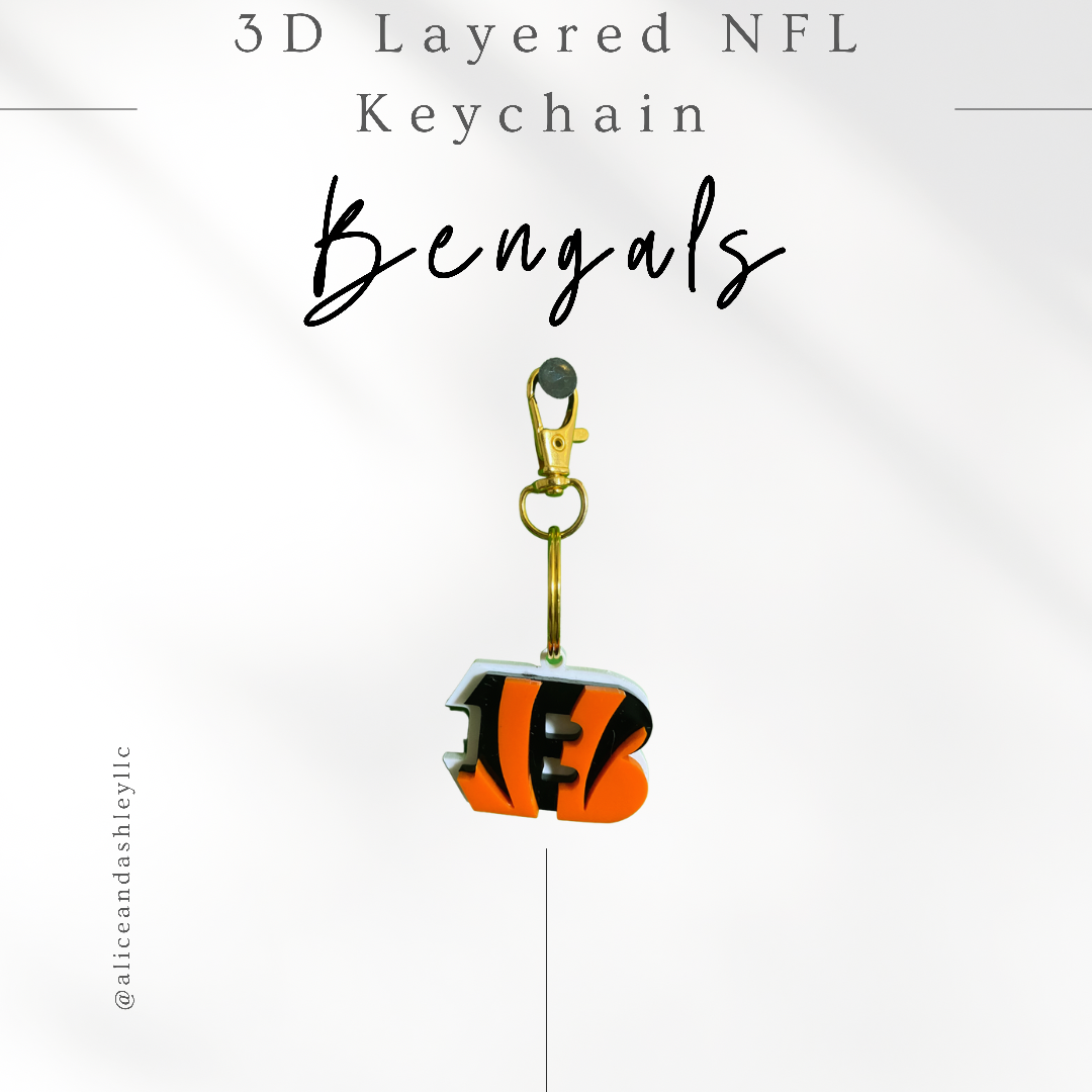 Bengals 3D Acrylic Keychain