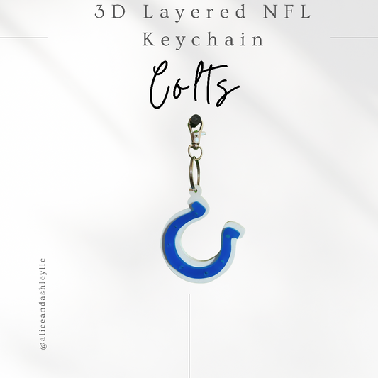Colts 3D Layered Acrylic Keychain