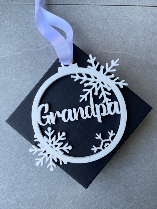 Grandpa Snowflake Ornament