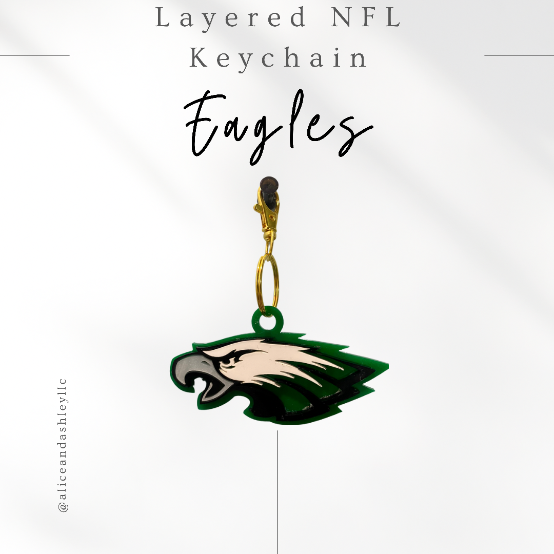 Eagles 3D Layered Acrylic Keychain